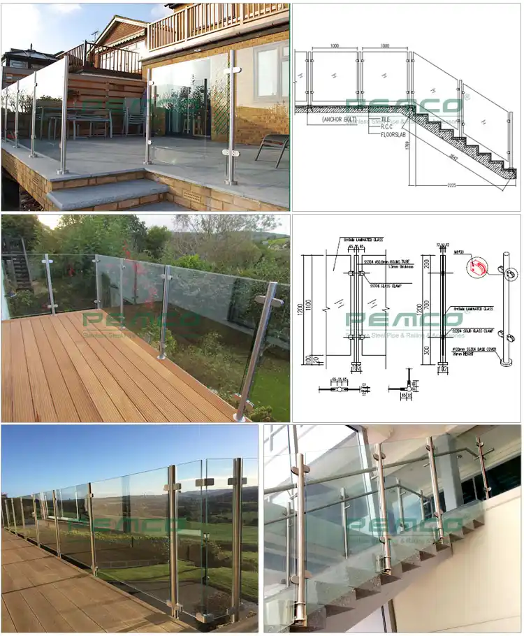 No handrail glass clamp railing projectdrawing