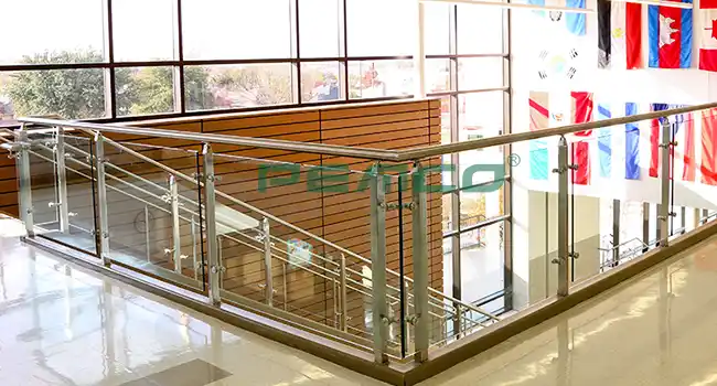Spider clamp glass balustrade terrace stainless steel railing indoor
