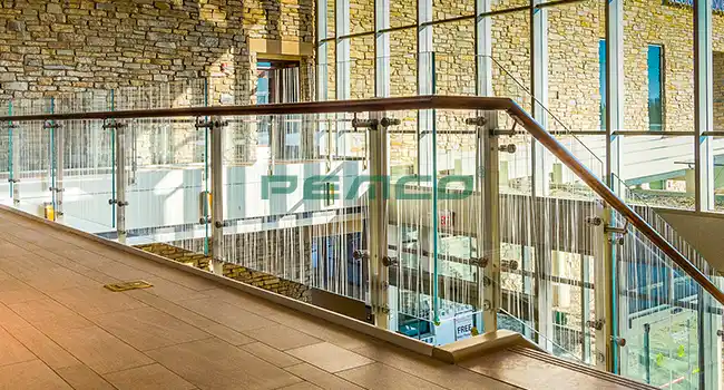 hotel railing spider clamp glass railing indoor project