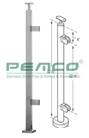 square glass railing post 3