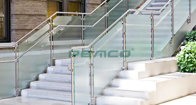stair d clamp glass balustrade satin finish outdoor